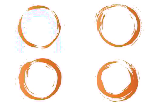 Colorful circle stroke set, round brush stroke, grunge circle strokes vector