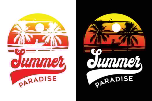 Summer t-shirt design, summer beach vacation t-shirts, summer surfing t-shirt vector design