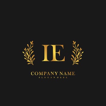 IE Initial beauty floral logo template vector