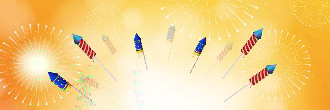 Festival fireworks celebration banner background. Vector