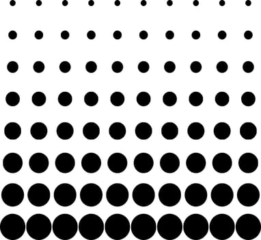 Vector silhouette of dots on white background