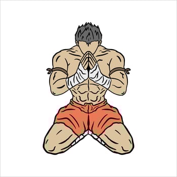 Illustration of a Muay Thai Fighter vector