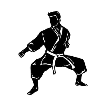Fast kick fighting technique silhouette vector illustration. Modern and simple logo for karate,judo and martial art icon.