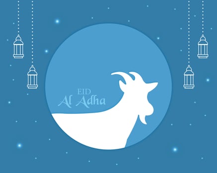 Eid Al Adha Blue Template vector