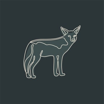 animal vintage line art with dark background vector