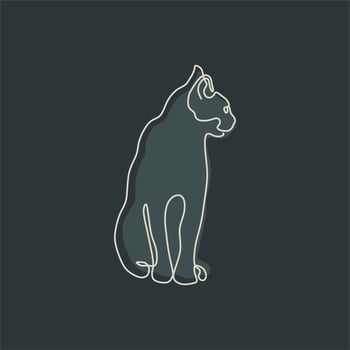 animal vintage line art with dark background vector
