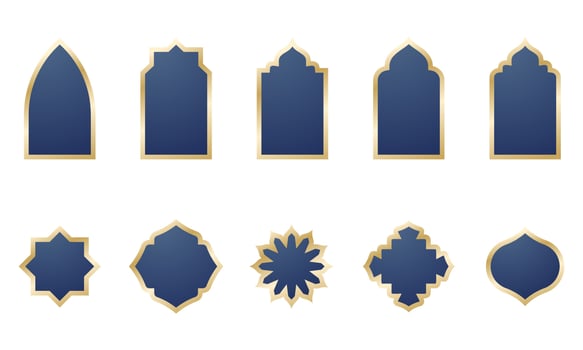 Set of Islamic Shape Illustration. flat Islamic door and arabic window Shape Illustration. Muslim oriental shapes design for Ramadan. Good for Islamic Design, Label, Sign, Sticker vector