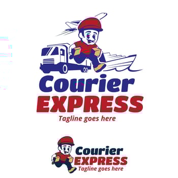 Courier Express mascot. cartoon illustration vector