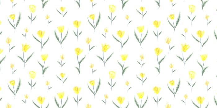 Seamless pattern. Beauty tulips illustration. Water color technic illustration. Suit for fabric dress. Find fill pattern on swatches vector