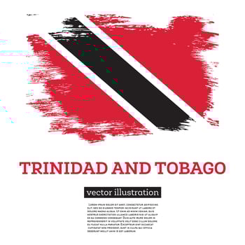 Trinidad and Tobago Flag with Brush Strokes. Independence Day. vector