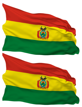 Bolivia Flag Waves Isolated in Plain and Bump Texture, with Transparent Background, 3D Rendering png