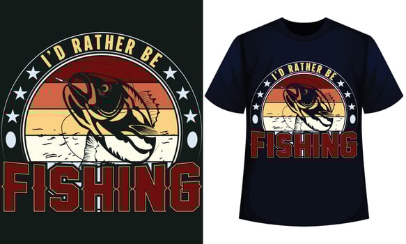 I D RATHER BE FISHING. fishing t-shirt design vector