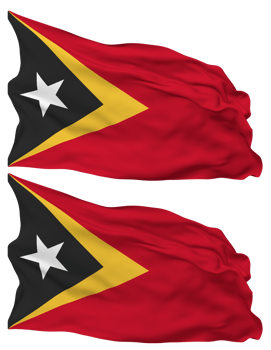 East Timor Flag Waves Isolated in Plain and Bump Texture, with Transparent Background, 3D Rendering png
