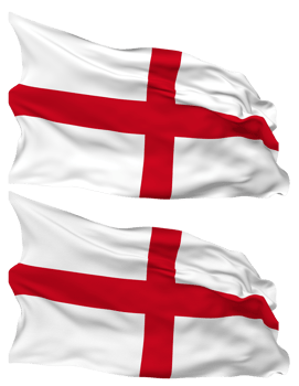England Flag Waves Isolated in Plain and Bump Texture, with Transparent Background, 3D Rendering png