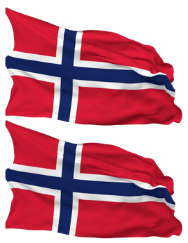 Norway Flag Waves Isolated in Plain and Bump Texture, with Transparent Background, 3D Rendering png