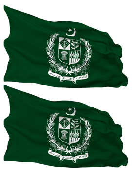 State Emblem of Pakistan, Coat of Arms Flag Waves Isolated in Plain and Bump Texture, with Transparent Background, 3D Rendering png