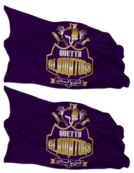 Quetta Gladiators, QG Flag Waves Isolated in Plain and Bump Texture, with Transparent Background, 3D Rendering png