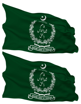 Supreme Court of Pakistan Flag Waves Isolated in Plain and Bump Texture, with Transparent Background, 3D Rendering png