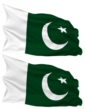 Pakistan Flag Waves Isolated in Plain and Bump Texture, with Transparent Background, 3D Rendering png