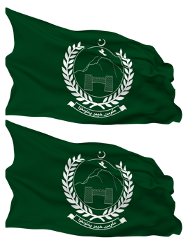 Government of Khyber Pakhtunkhwa, KPK Flag Waves Isolated in Plain and Bump Texture, with Transparent Background, 3D Rendering png