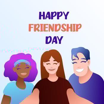 Happy Friendship Day Social Media Post Template Flat Cartoon Background Vector Illustration