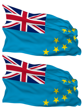 Tuvalu Flag Waves Isolated in Plain and Bump Texture, with Transparent Background, 3D Rendering png