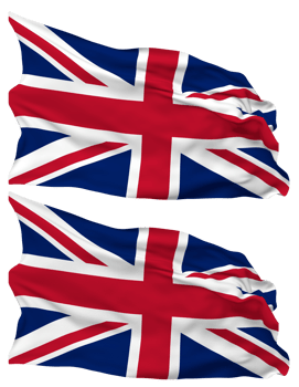United Kingdom Flag Waves Isolated in Plain and Bump Texture, with Transparent Background, 3D Rendering png