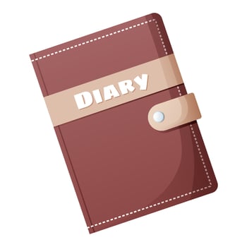 School diary, notepad on isolated background. School educational supplies, study. Suitable for sticker design and decoration of posters, banners vector