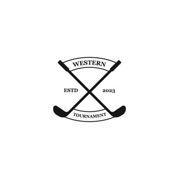 Stick golf logo design vector concept illustration idea