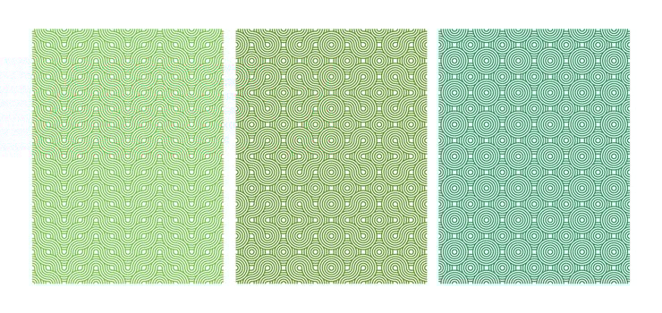 Set of chinese and japan rounded texture isolated on white background. Seamless geometric design collection. vector