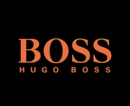 Hugo Boss Brand Clothes Logo Symbol Orange Design Sportwear Fashion Vector Illustration With Black Background