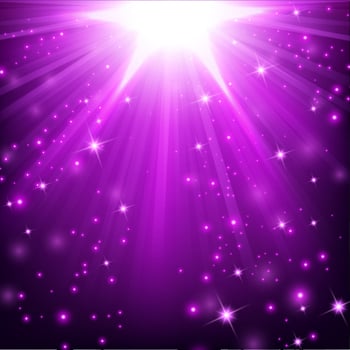 Violet lights shining with flying particles, Vector Illustration