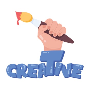 Download flat sticker of creative painter vector