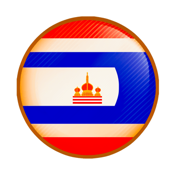 AI genertive Thailand flag on round badge png transparent