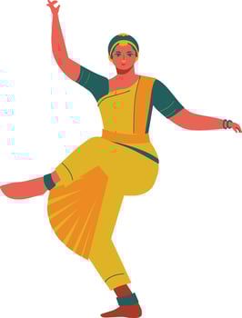Indian man dancing. Isolated flat vector illustration on white background.