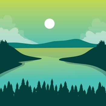 illustration design of sea and mountain views vector