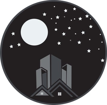 night city view icon vector