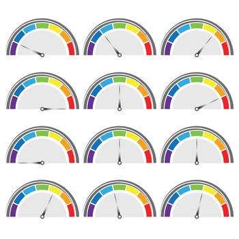 Rainbow Speed Logo Icon Design Set. Stock Illustration. vector