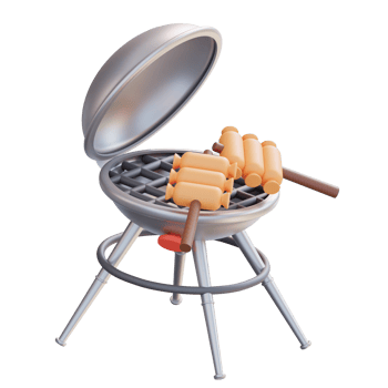 3d illustration barbecue grill png