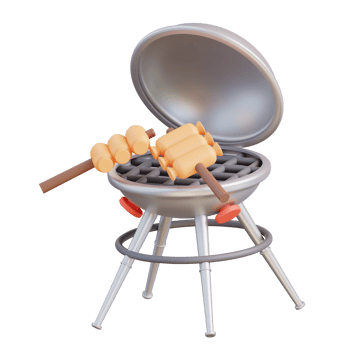 3d illustration barbecue grill png