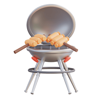 3d illustration barbecue grill png