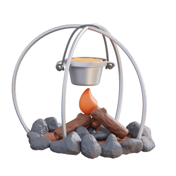 3d illustration of cooking in camping png