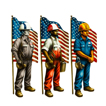 British laborer with flag png