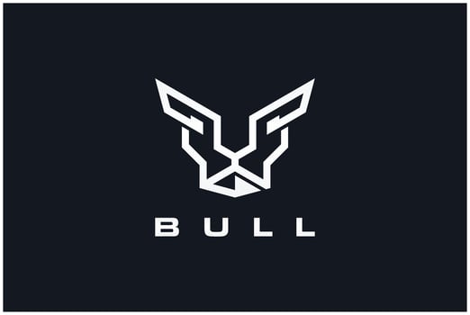 Head of bull geometric style logo vector