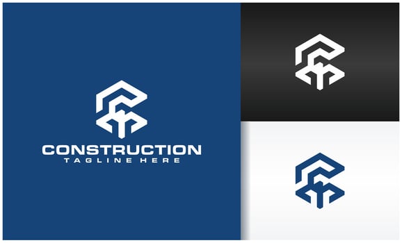 geometric letter c logo vector