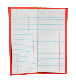 note book with stripes on transparent background png file