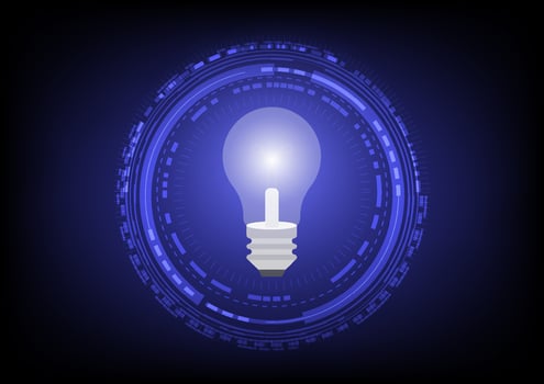 Abstract light bulb and circuit technology background. vector
