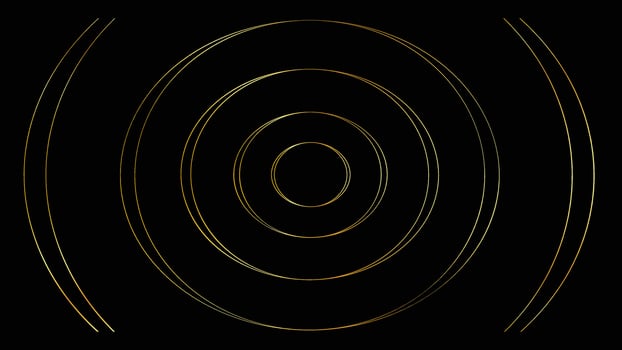 Gold Concentric Circles on Black vector