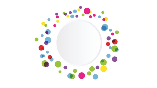 White Backdrop with Colorful Circles vector