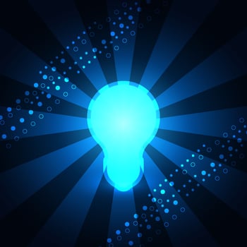 Light Bulb Technology Finding new ideas can use modern technology through the Internet with a variety of work ideas and quick solutions. to achieve goals quickly vector